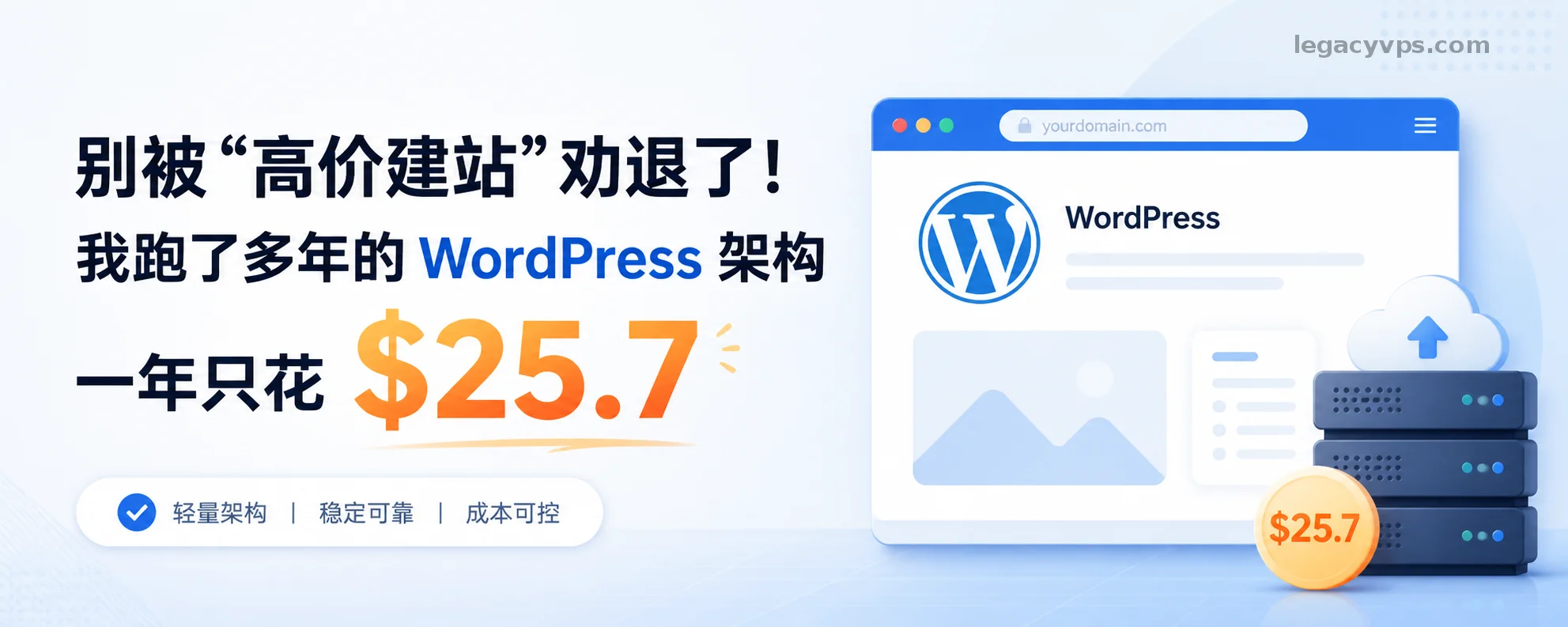 别被“高价建站”劝退了！我跑了多年的 WordPress 架构，一年只花 $25.7